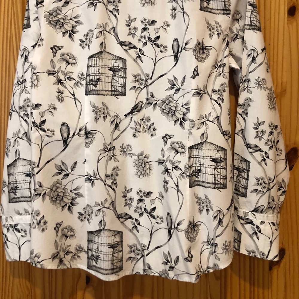 Talbots Petites B & W Blouse - Picture 2 of 6